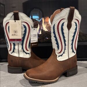 Ariat Hybrid Ranchwork VentTek 360 Distressed Brown Genuine Leather,ATS,Western